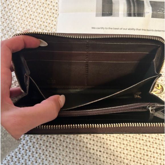 Chocolate Brown Gucci Guccissima Mongram Long Wallet - Picture 5 of 10